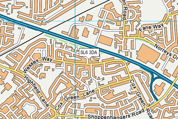 SL6 3DA map - OS VectorMap District (Ordnance Survey)