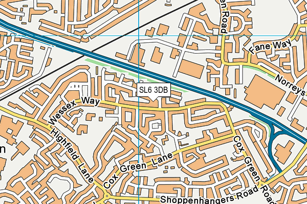 SL6 3DB map - OS VectorMap District (Ordnance Survey)