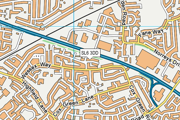 SL6 3DD map - OS VectorMap District (Ordnance Survey)