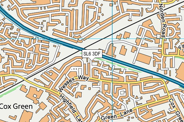 SL6 3DF map - OS VectorMap District (Ordnance Survey)