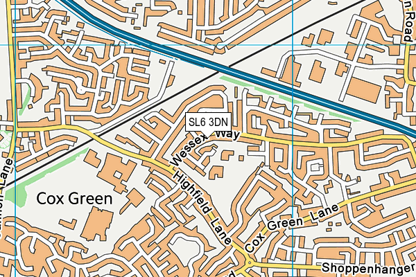 SL6 3DN map - OS VectorMap District (Ordnance Survey)