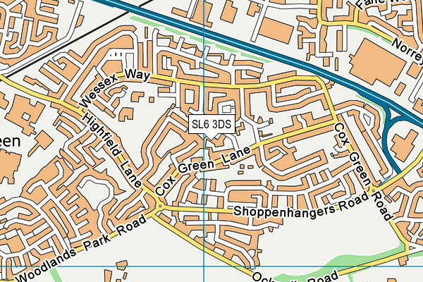SL6 3DS map - OS VectorMap District (Ordnance Survey)