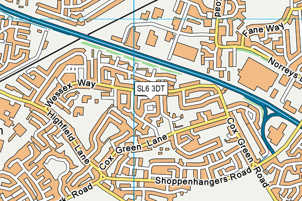SL6 3DT map - OS VectorMap District (Ordnance Survey)