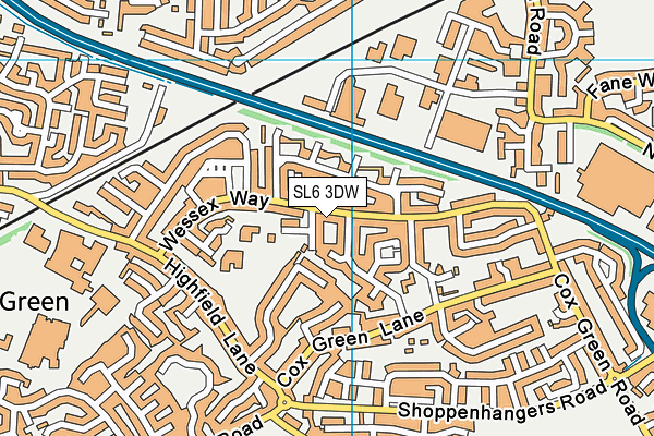 SL6 3DW map - OS VectorMap District (Ordnance Survey)