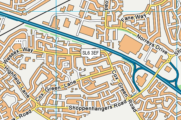 SL6 3EF map - OS VectorMap District (Ordnance Survey)