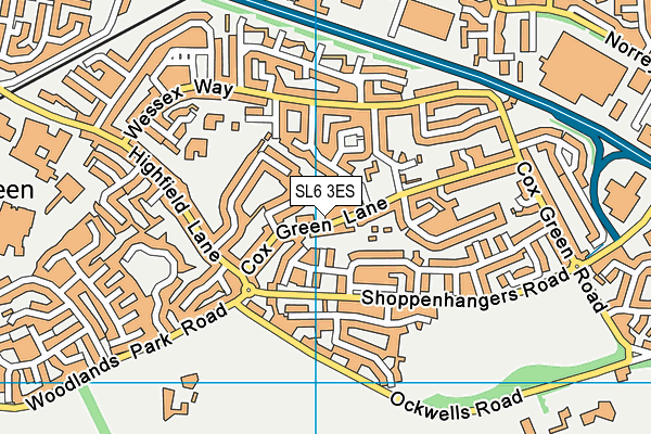 SL6 3ES map - OS VectorMap District (Ordnance Survey)