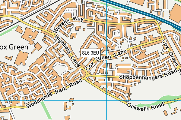 SL6 3EU map - OS VectorMap District (Ordnance Survey)