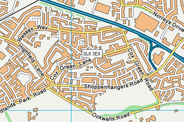 SL6 3EX map - OS VectorMap District (Ordnance Survey)