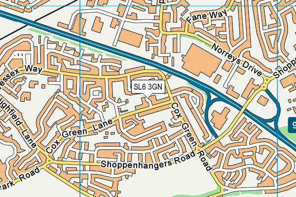 SL6 3GN map - OS VectorMap District (Ordnance Survey)