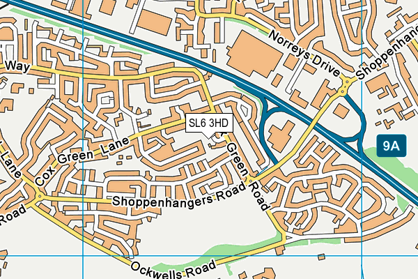 SL6 3HD map - OS VectorMap District (Ordnance Survey)