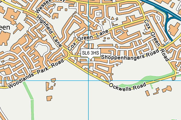 SL6 3HS map - OS VectorMap District (Ordnance Survey)