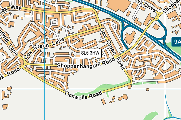 SL6 3HW map - OS VectorMap District (Ordnance Survey)