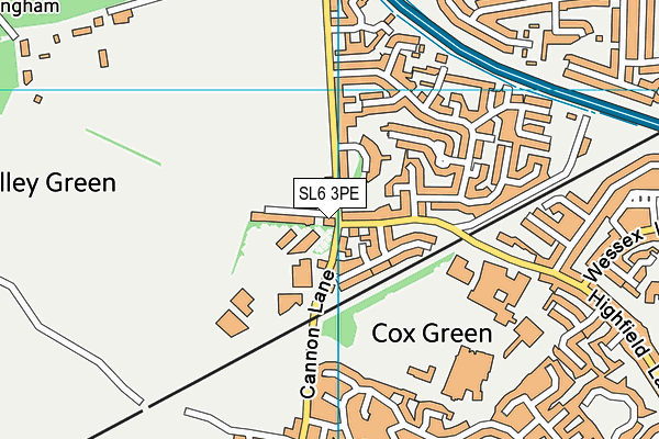 SL6 3PE map - OS VectorMap District (Ordnance Survey)