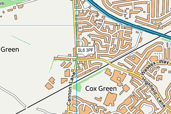 SL6 3PF map - OS VectorMap District (Ordnance Survey)
