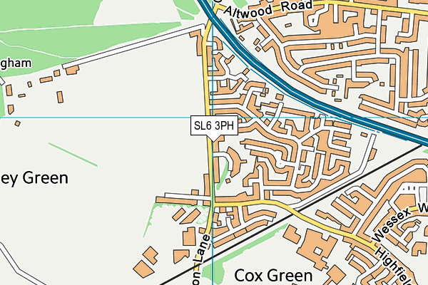 SL6 3PH map - OS VectorMap District (Ordnance Survey)