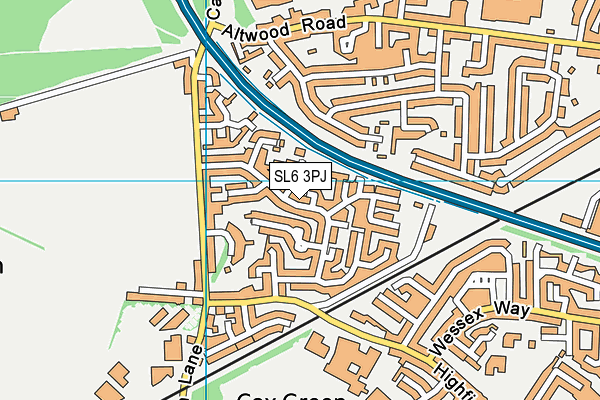 SL6 3PJ map - OS VectorMap District (Ordnance Survey)