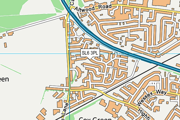 SL6 3PL map - OS VectorMap District (Ordnance Survey)