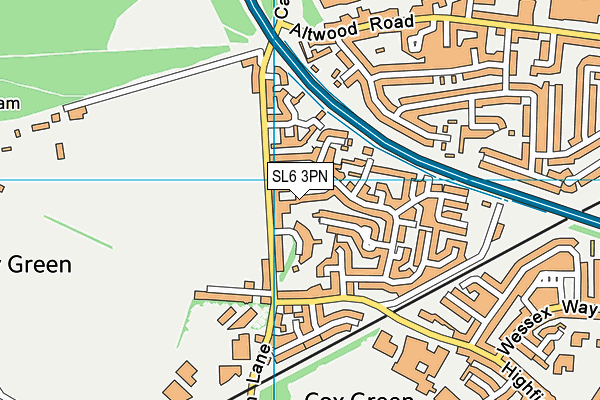 SL6 3PN map - OS VectorMap District (Ordnance Survey)