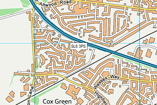 SL6 3PS map - OS VectorMap District (Ordnance Survey)