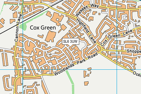 SL6 3UW map - OS VectorMap District (Ordnance Survey)