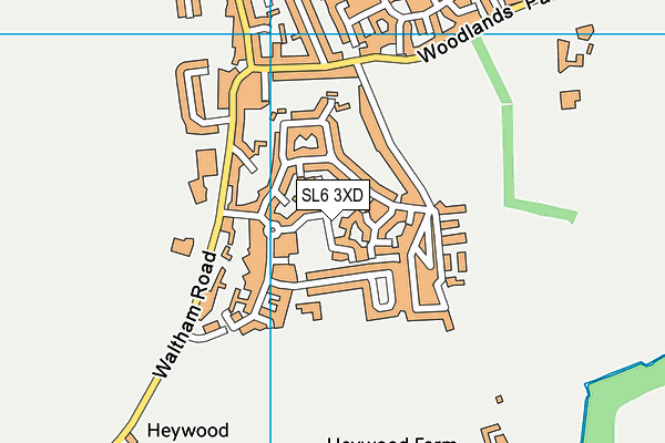 SL6 3XD map - OS VectorMap District (Ordnance Survey)