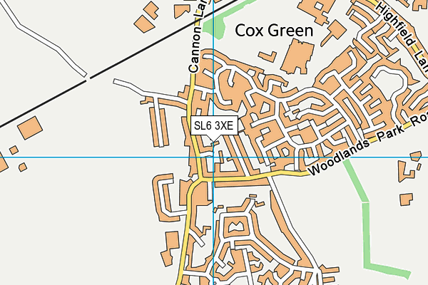 SL6 3XE map - OS VectorMap District (Ordnance Survey)