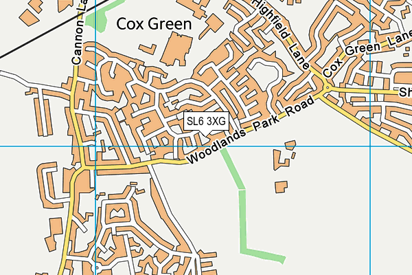 SL6 3XG map - OS VectorMap District (Ordnance Survey)