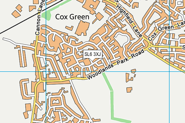 SL6 3XJ map - OS VectorMap District (Ordnance Survey)