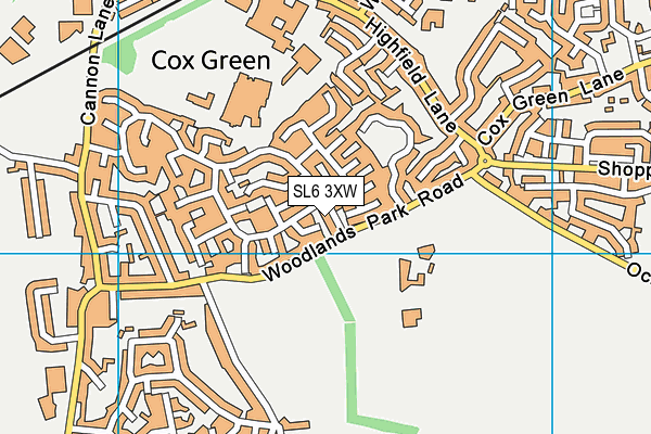 SL6 3XW map - OS VectorMap District (Ordnance Survey)