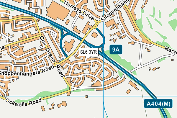 SL6 3YR map - OS VectorMap District (Ordnance Survey)