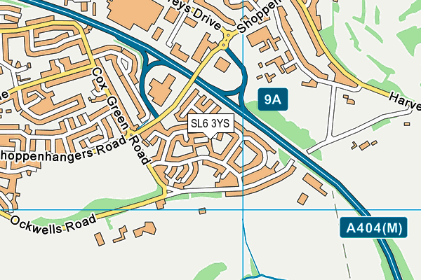 SL6 3YS map - OS VectorMap District (Ordnance Survey)