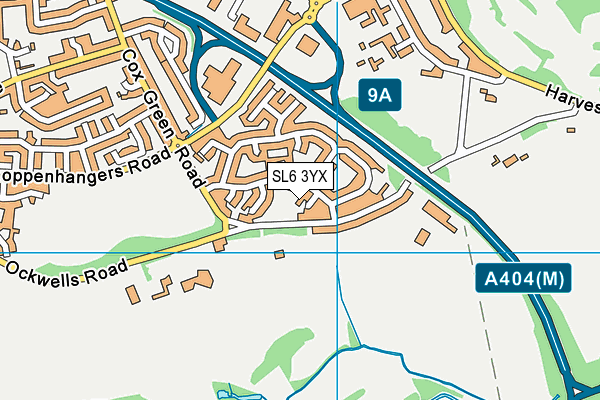 SL6 3YX map - OS VectorMap District (Ordnance Survey)