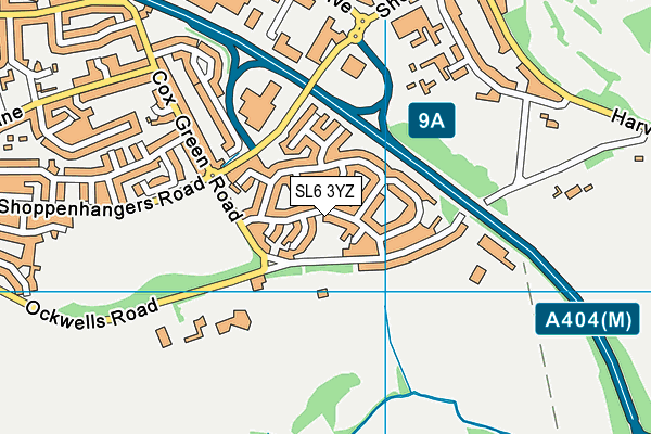 SL6 3YZ map - OS VectorMap District (Ordnance Survey)