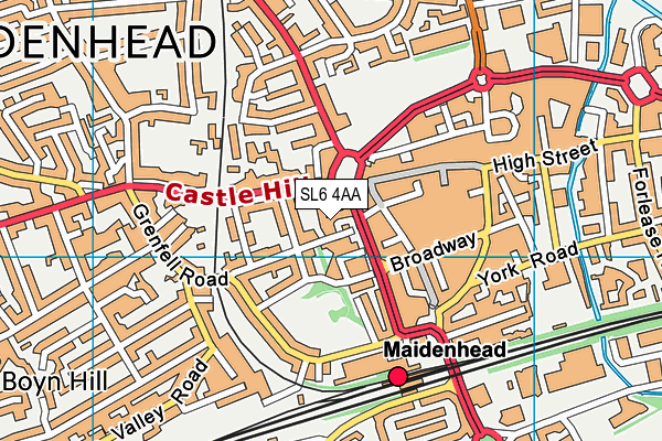SL6 4AA map - OS VectorMap District (Ordnance Survey)
