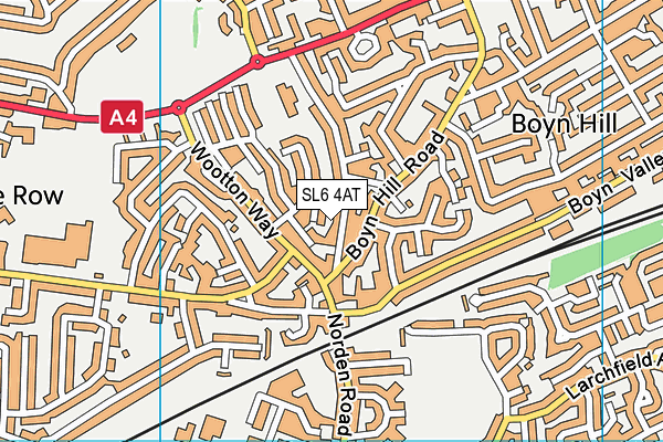 SL6 4AT map - OS VectorMap District (Ordnance Survey)