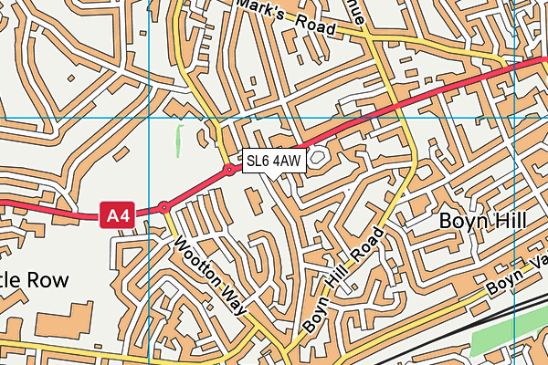 SL6 4AW map - OS VectorMap District (Ordnance Survey)