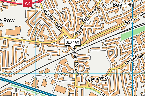SL6 4AX map - OS VectorMap District (Ordnance Survey)
