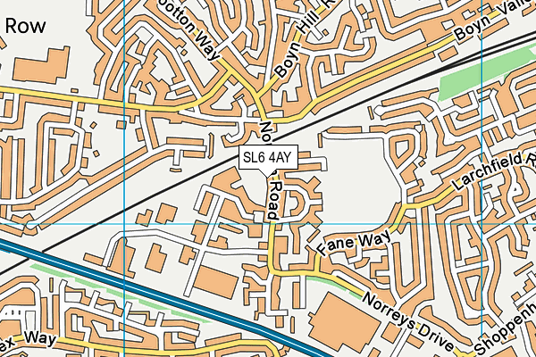 SL6 4AY map - OS VectorMap District (Ordnance Survey)