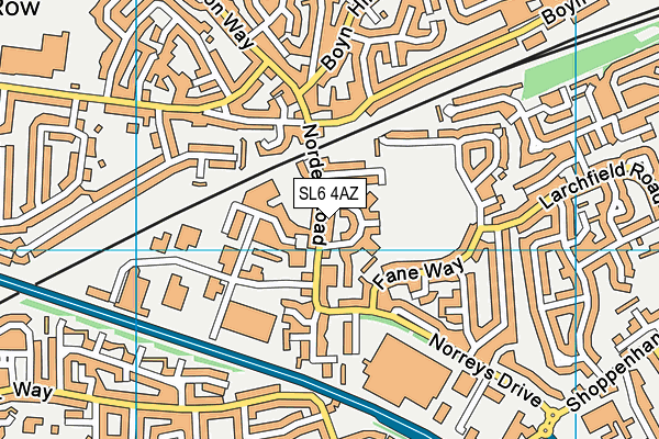 SL6 4AZ map - OS VectorMap District (Ordnance Survey)