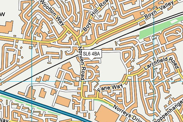 SL6 4BA map - OS VectorMap District (Ordnance Survey)