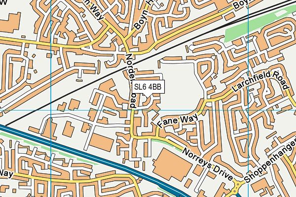 SL6 4BB map - OS VectorMap District (Ordnance Survey)
