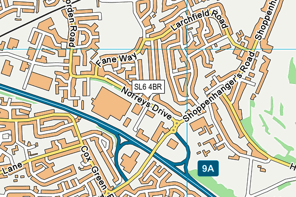 SL6 4BR map - OS VectorMap District (Ordnance Survey)