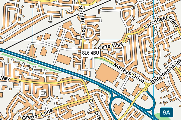 SL6 4BU map - OS VectorMap District (Ordnance Survey)