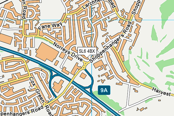 SL6 4BX map - OS VectorMap District (Ordnance Survey)