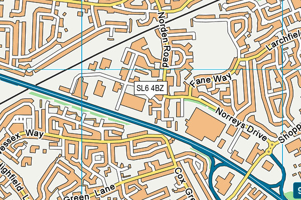 SL6 4BZ map - OS VectorMap District (Ordnance Survey)