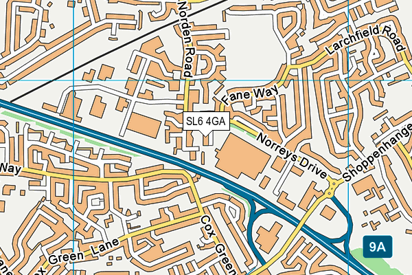 SL6 4GA map - OS VectorMap District (Ordnance Survey)