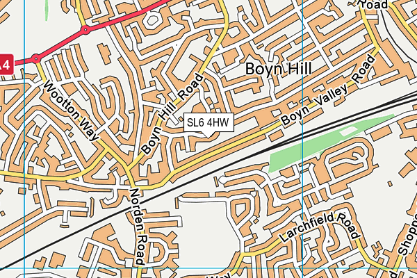 SL6 4HW map - OS VectorMap District (Ordnance Survey)