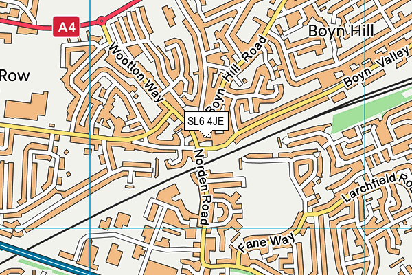 SL6 4JE map - OS VectorMap District (Ordnance Survey)