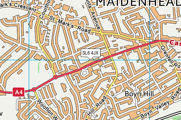 SL6 4JX map - OS VectorMap District (Ordnance Survey)