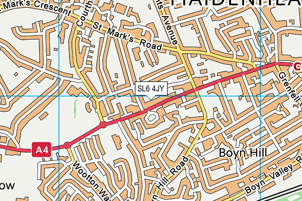 SL6 4JY map - OS VectorMap District (Ordnance Survey)